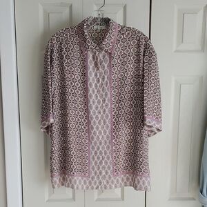 Max Studio Geometric Orange and Pink Blouse